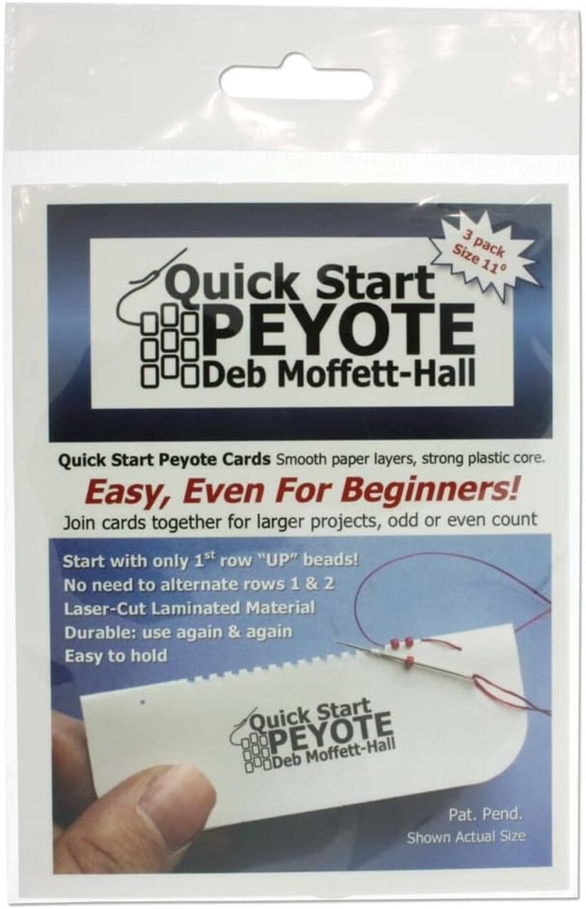 Quick Start Peyote Cards for Size 11 Seed Beads, Pack of 3 Cards